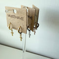 Cross Huggie Hoop Earrings