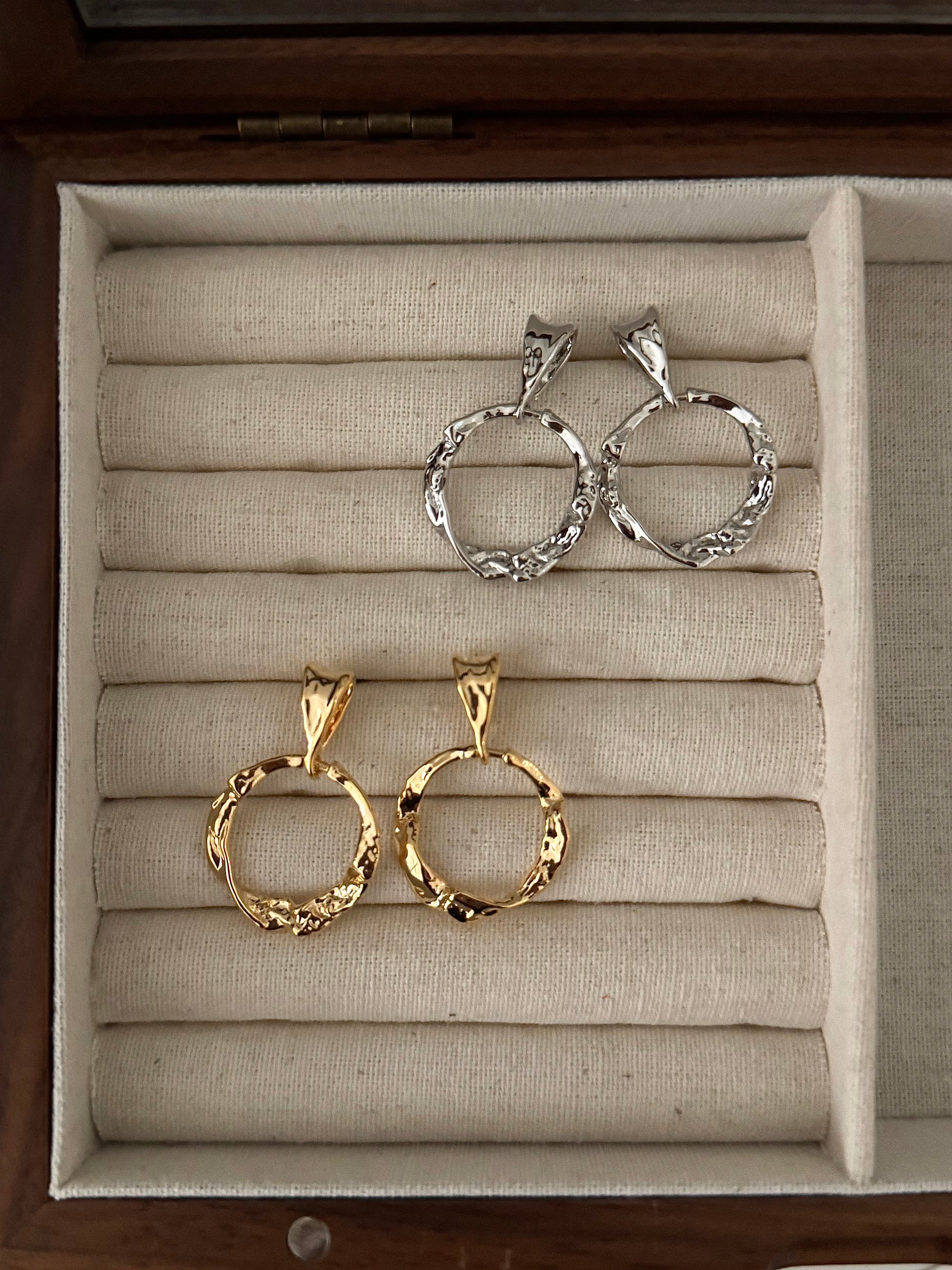 Hammered Door Knocker Earrings