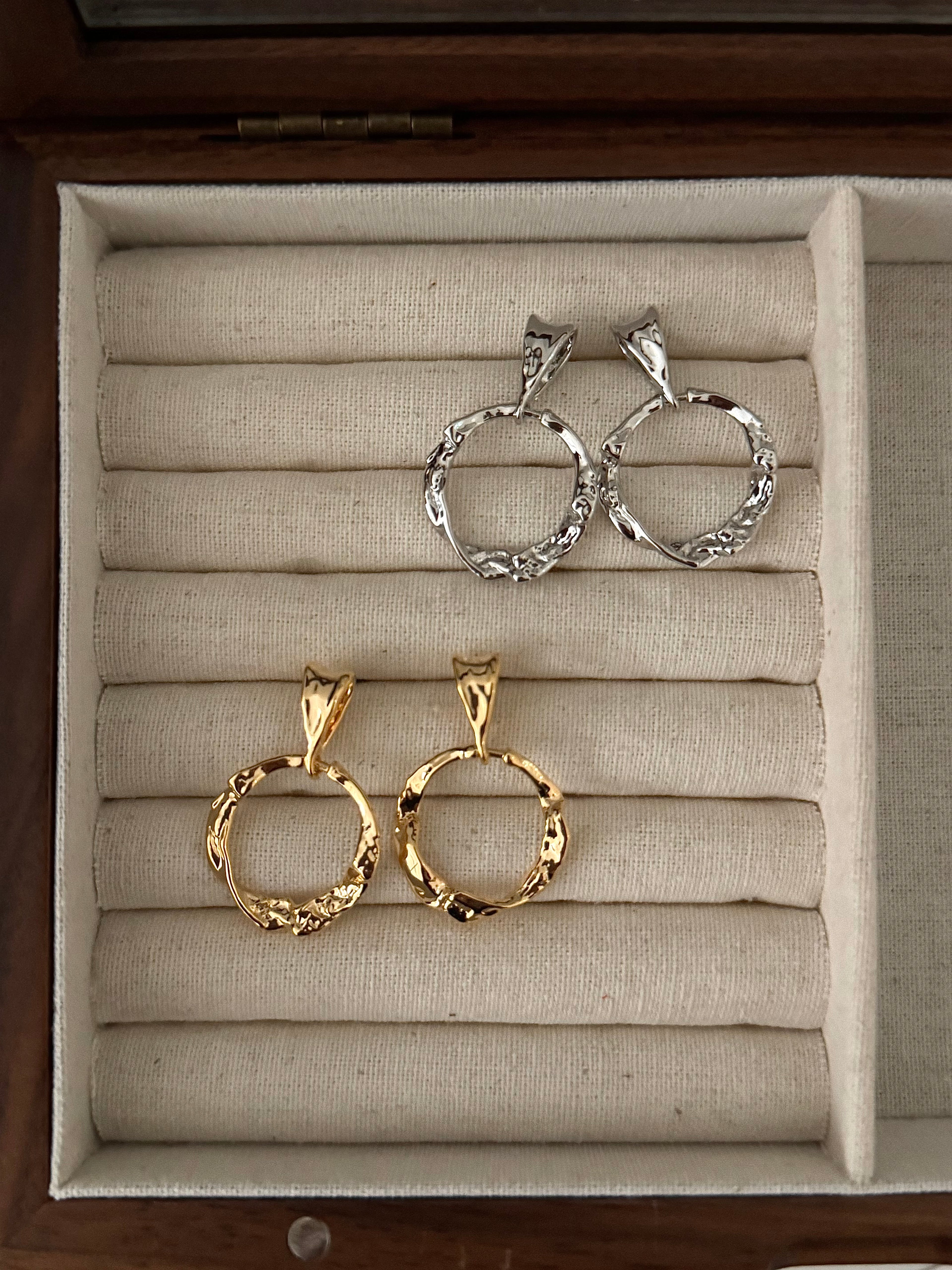 Hammered Door Knocker Earrings