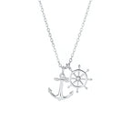 Anchor and Ship Wheel Charm Necklace