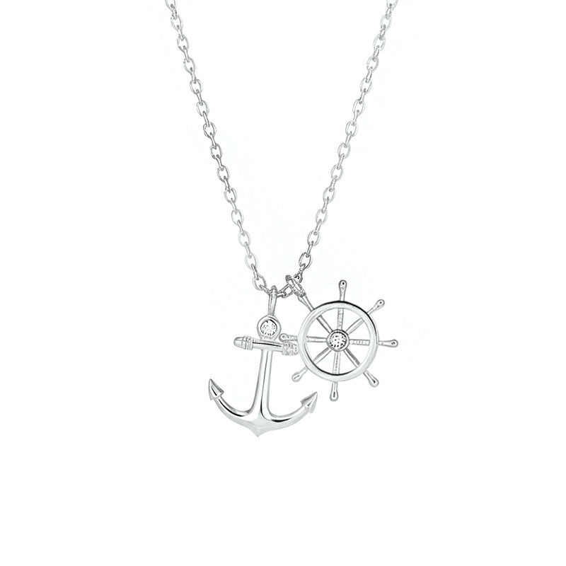 Anchor and Ship Wheel Charm Necklace