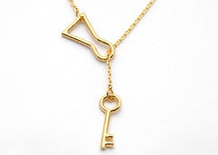 Lock & Key Lariat Necklace