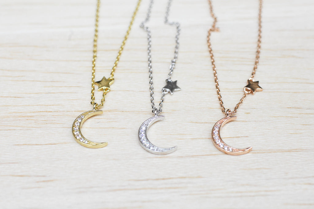Crescent Moon & Star Necklace