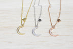 Crescent Moon & Star Necklace