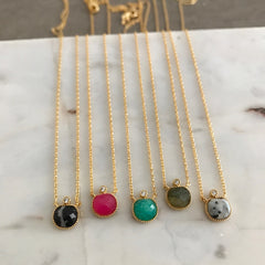 Dome Gemstone Necklace