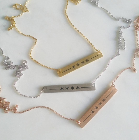 Chicago Flag Bar Necklace