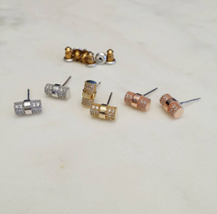 Pave Barrel Earrings