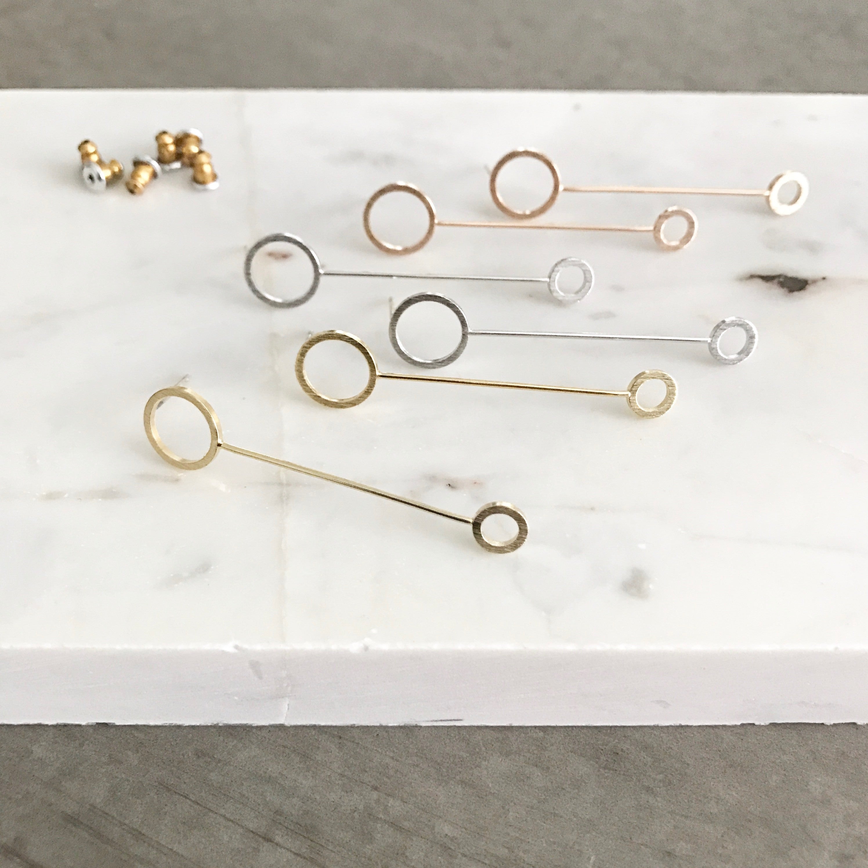 Double Circle Stick Earrings