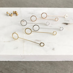 Double Circle Stick Earrings