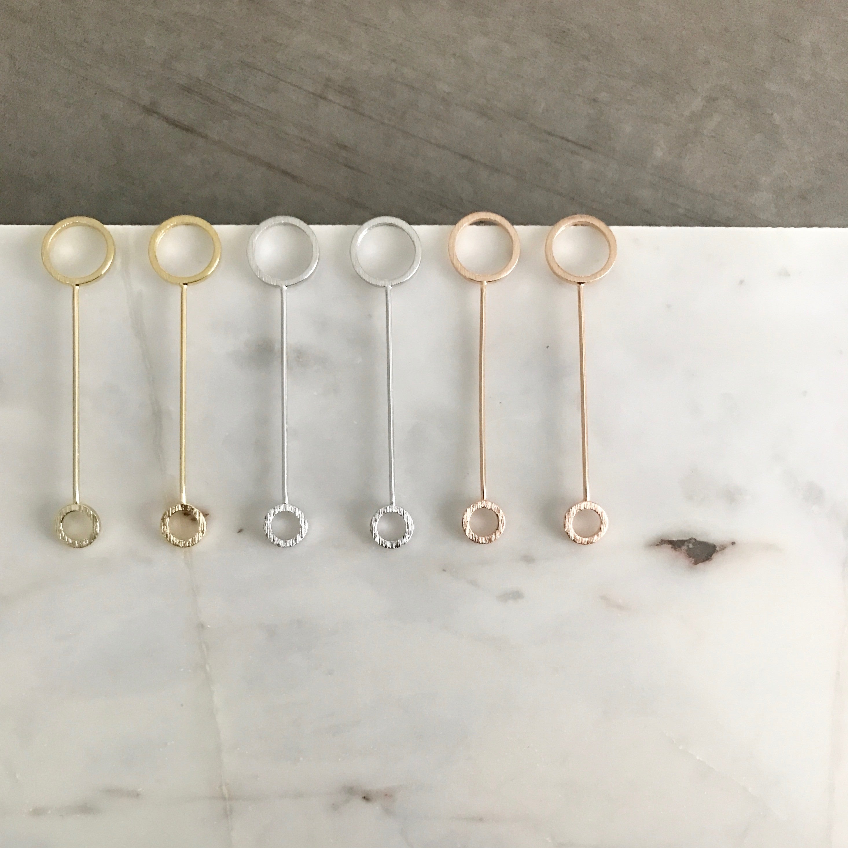 Double Circle Stick Earrings
