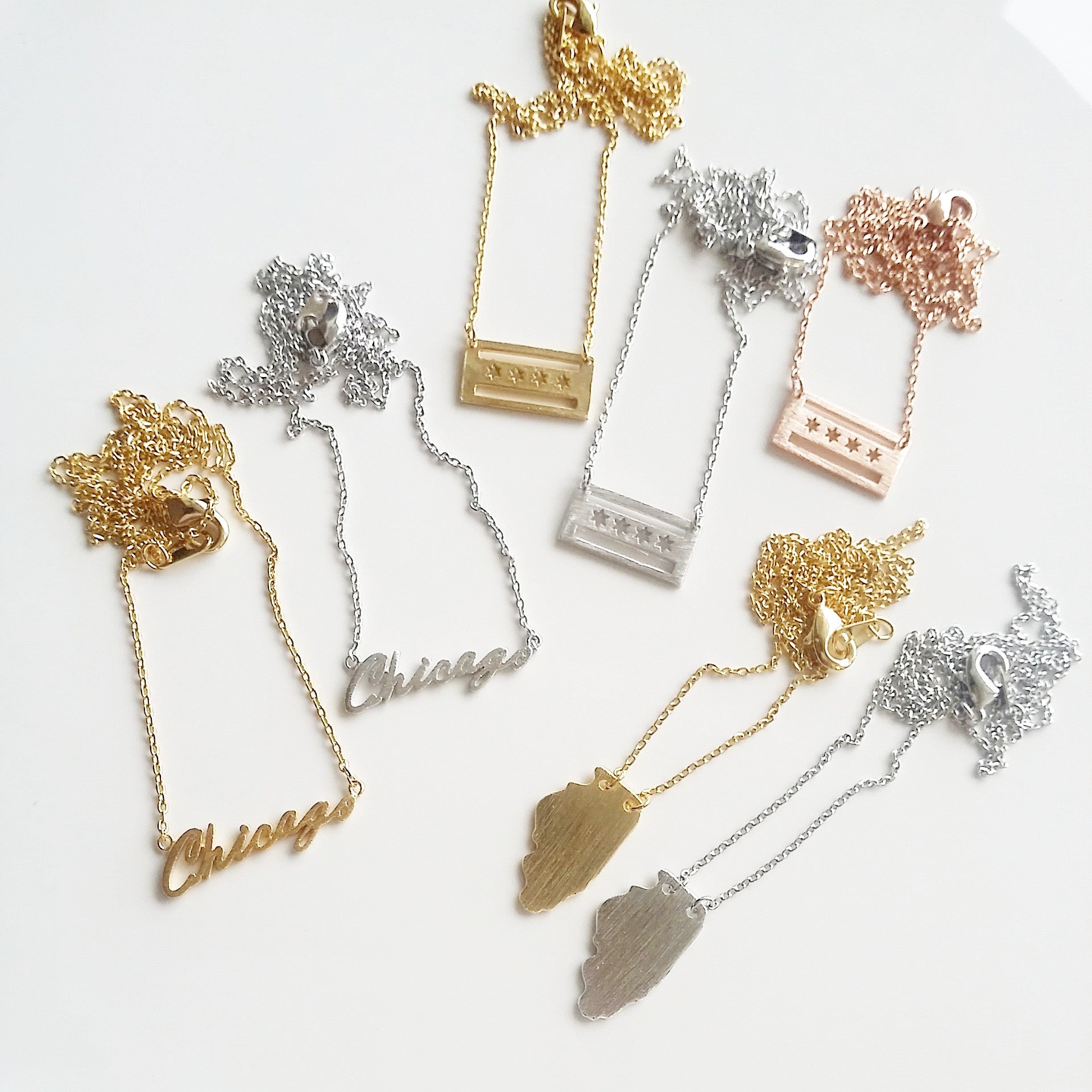 Chicago Script Necklace