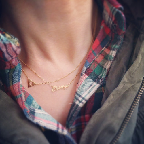 Chicago Script Necklace