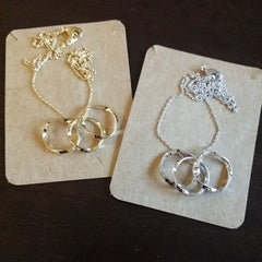 Triple Twist Ring Necklace