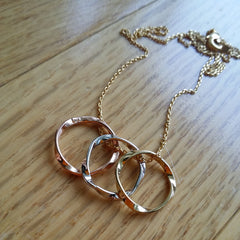 Triple Twist Ring Necklace