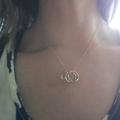 Triple Twist Ring Necklace