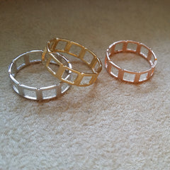 Open Square Band Ring