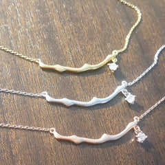 Twig with Stone Drop Necklace