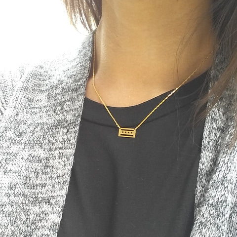 Chicago Flag Necklace