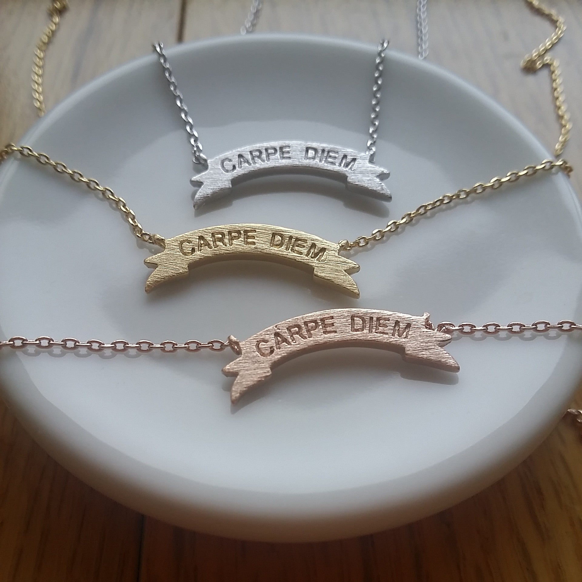 CARPE DIEM Banner Necklace