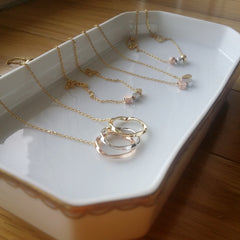 Triple Twist Ring Necklace