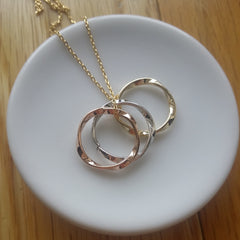 Triple Twist Ring Necklace