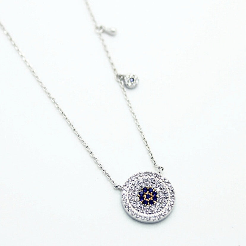 Flawless Disc Necklace - Evil Eye