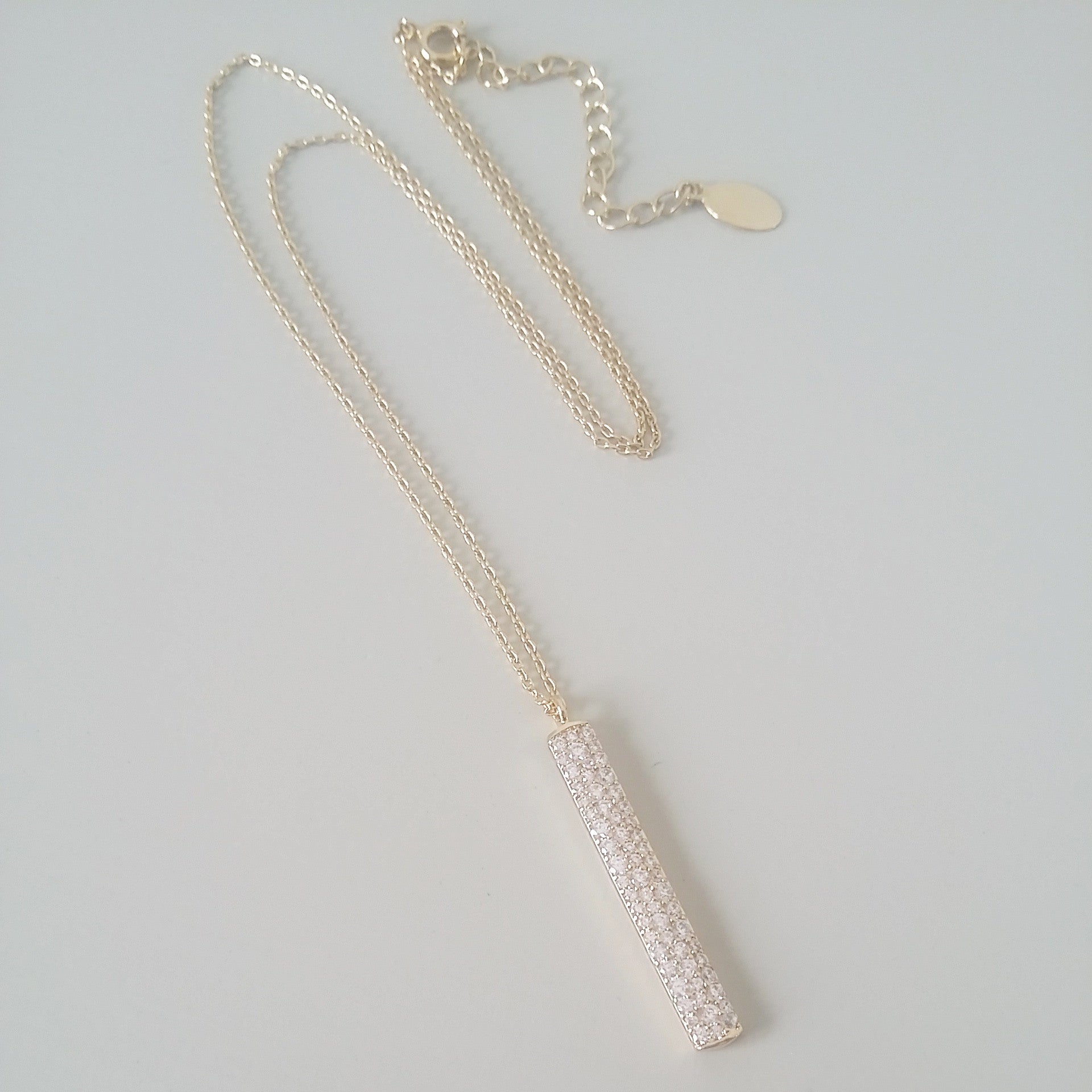 Pave Vertical Necklace (CZ)