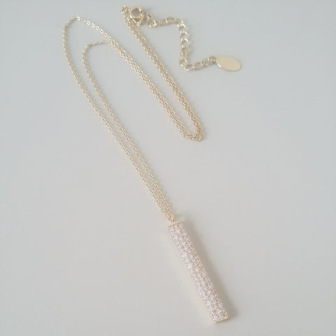 Pave Vertical Necklace (CZ)