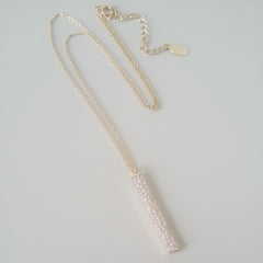 Pave Vertical Necklace (CZ)