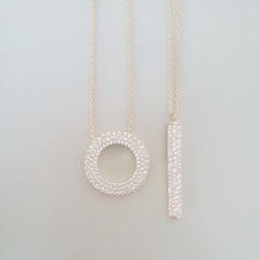 Pave Vertical Necklace (CZ)
