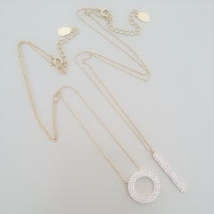 Pave Vertical Necklace (CZ)