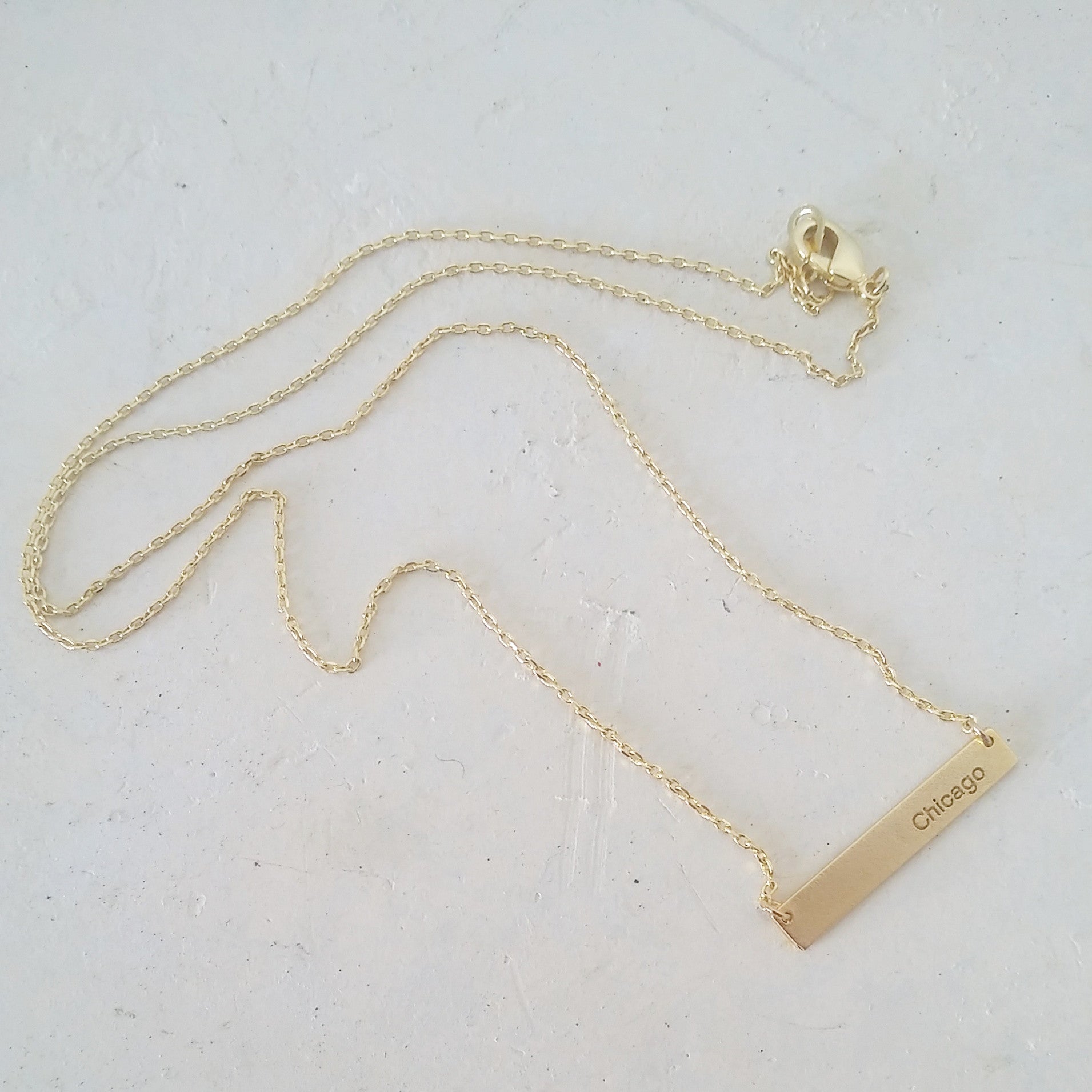 Chicago Coordinates Bar Necklace