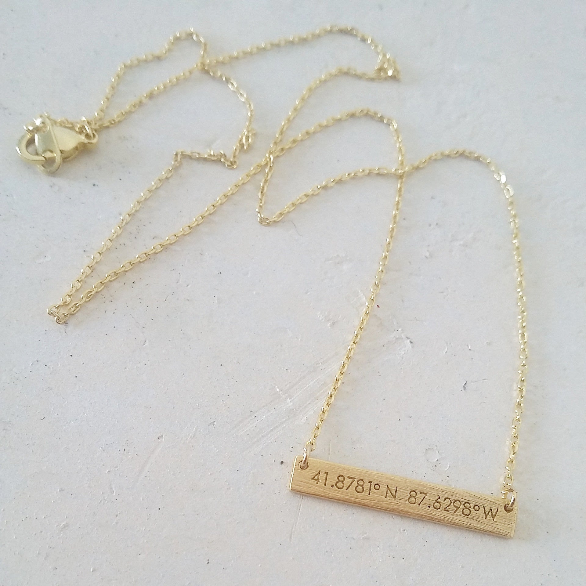 Chicago Coordinates Bar Necklace