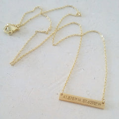 Chicago Coordinates Bar Necklace
