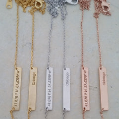 Chicago Coordinates Bar Necklace
