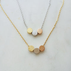 Triple Disc Cluster Necklace