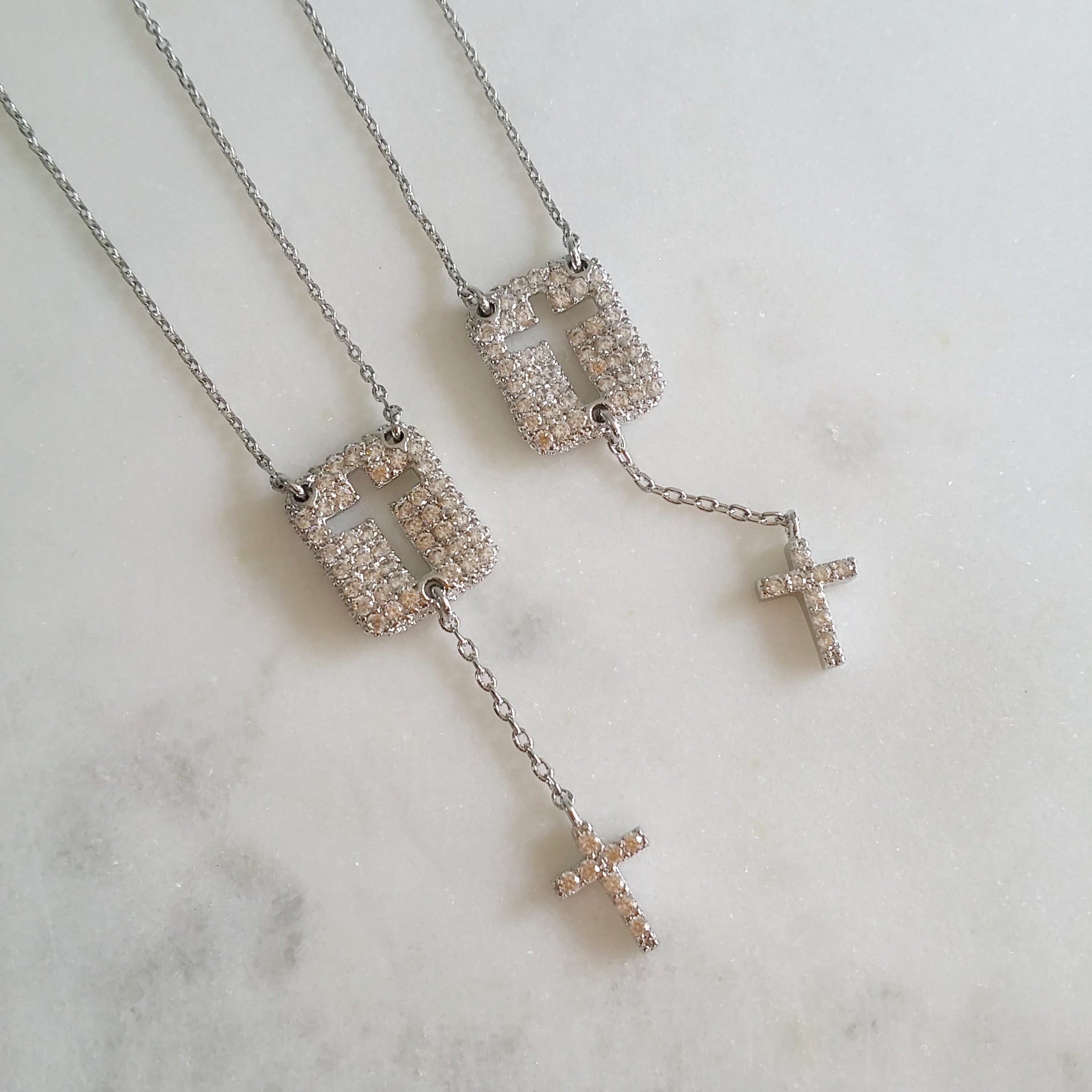 Cross Drop Necklace