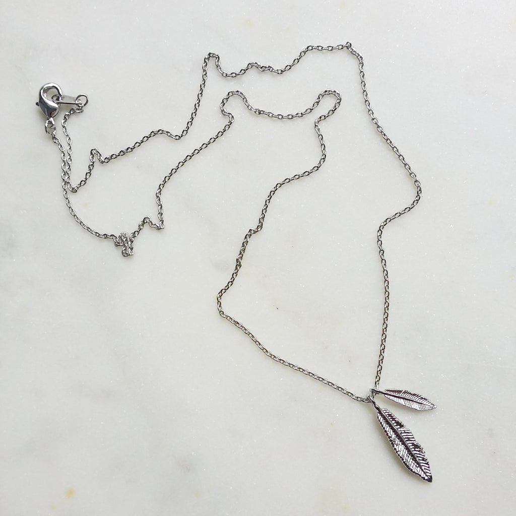 Double Feather Necklace