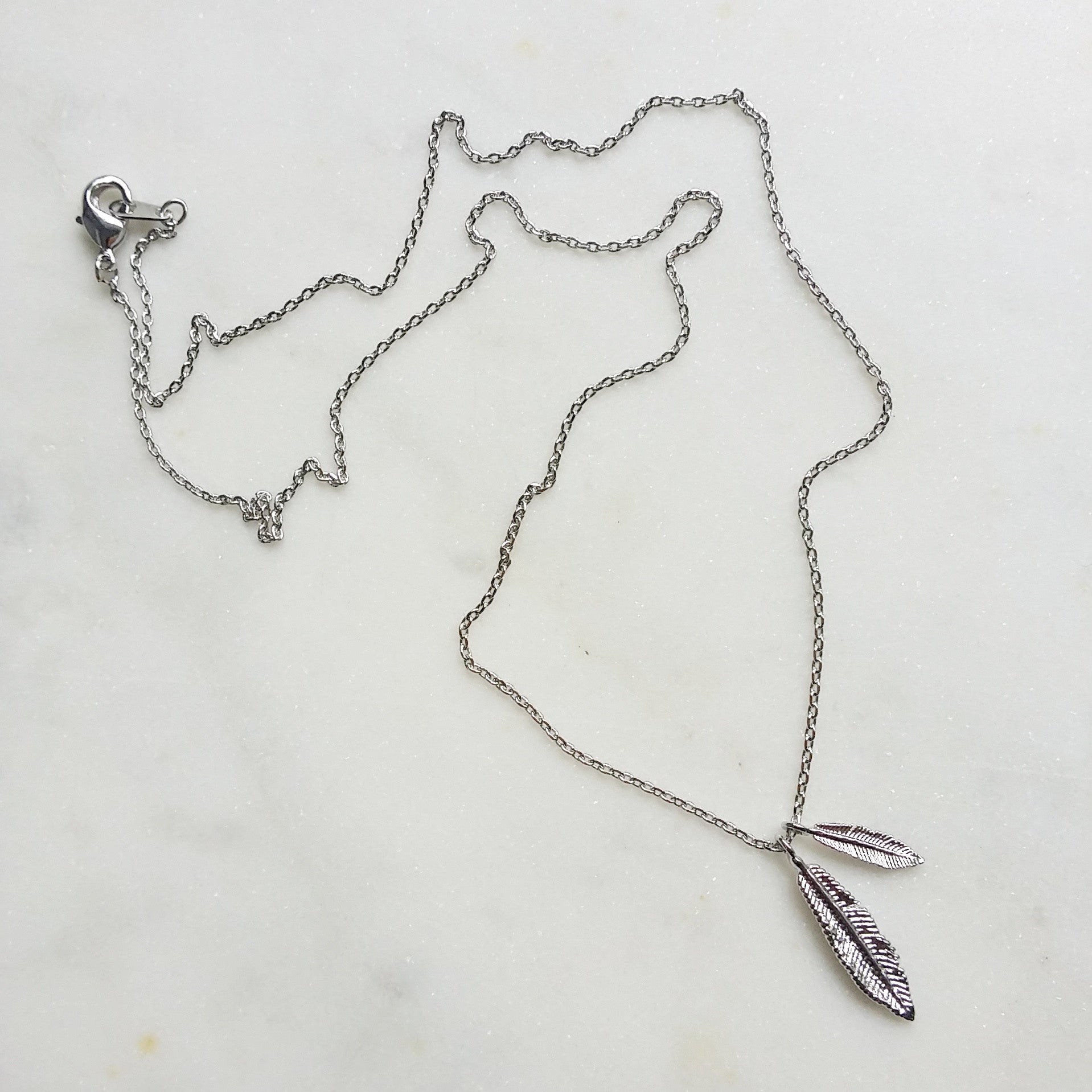 Double Feather Necklace