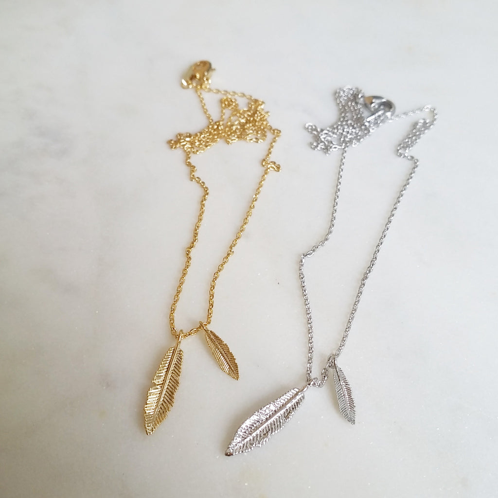 Double Feather Necklace