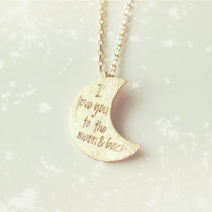 I love you to the moon & back (Crescent) Necklace