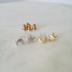 Crescent Moon & Star Earrings