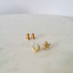 Crescent Moon & Star Earrings