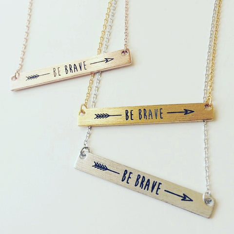 BE BRAVE Bar Necklace