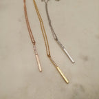 Pave Half Vertical Bar Necklace
