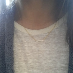 Pave Double Row Bar Necklace