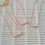 Pave Double Row Bar Necklace