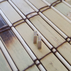 Pave Half Bar Earrings