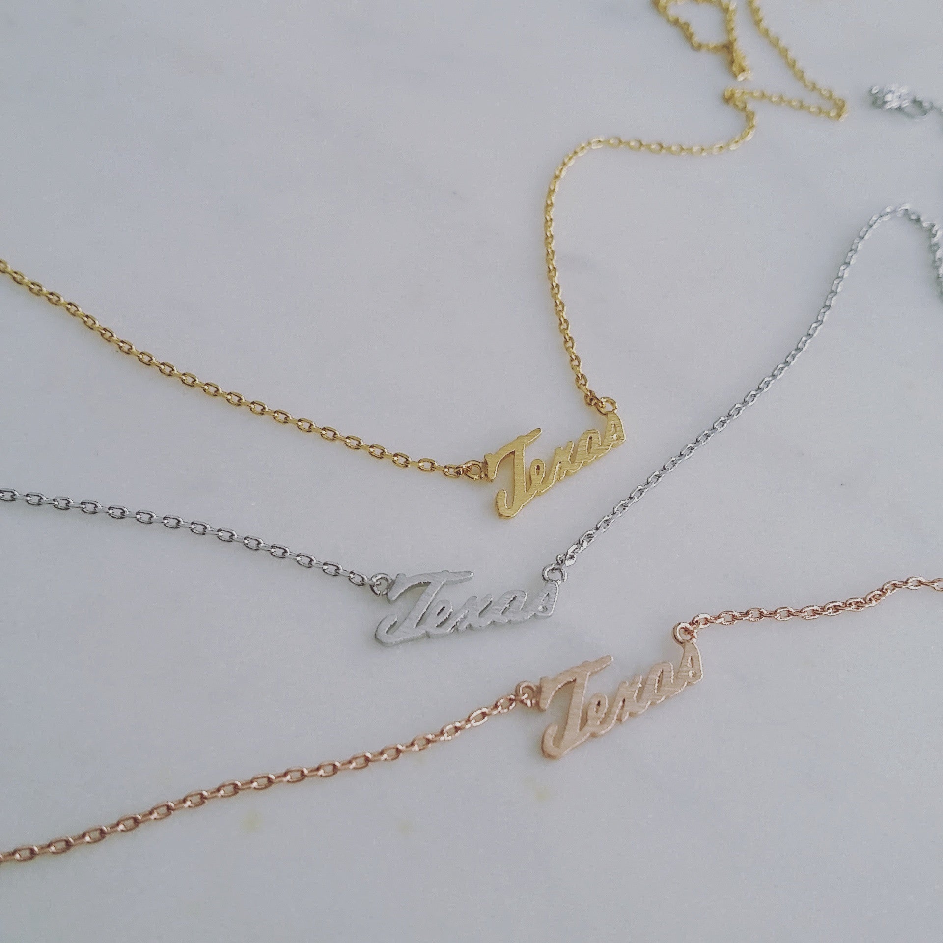 Texas (script) Necklace