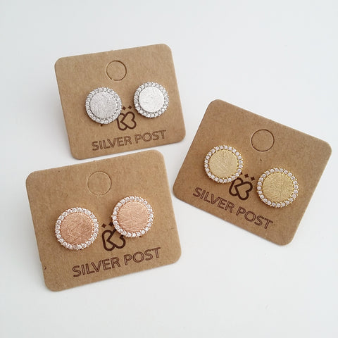 Pave Circle Earrings